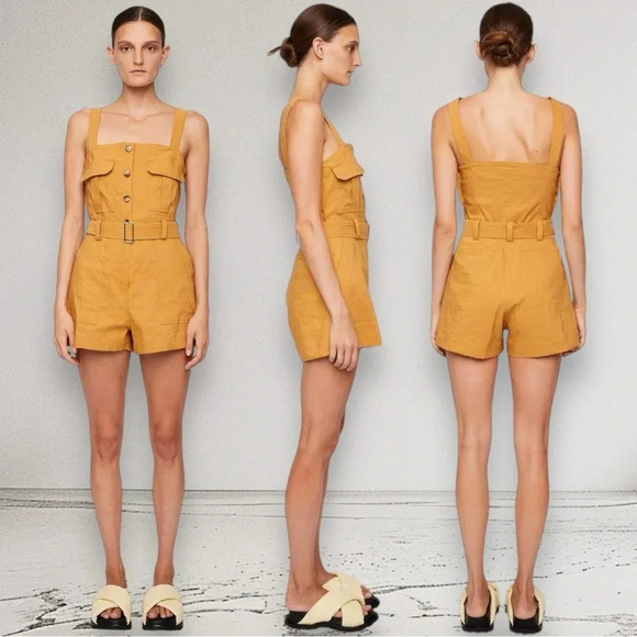 A.L.C. Gillian Romper in Goldenrod Size 8 - Picture 13 of 15